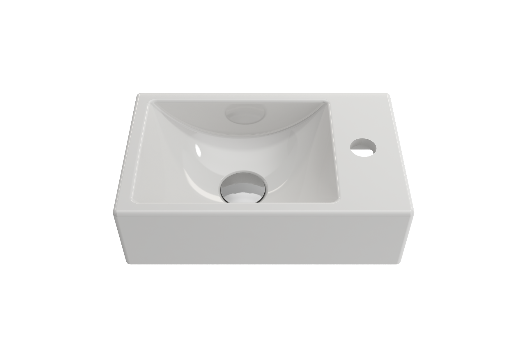 Milano Wall-Mounted Sink Fireclay 14.5 in. 1-hole Right Side Faucet Deck 1419