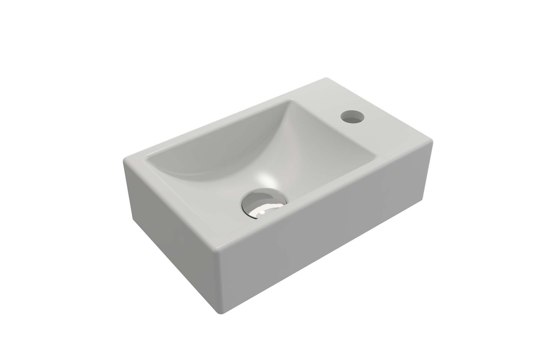 Milano Wall-Mounted Sink Fireclay 14.5 in. 1-hole Right Side Faucet Deck 1419