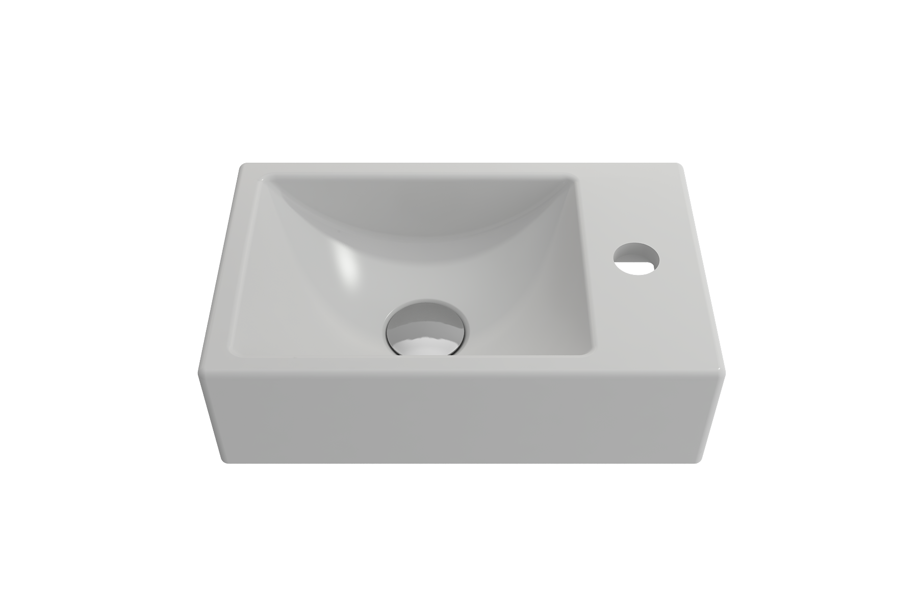 Milano Wall-Mounted Sink Fireclay 14.5 in. 1-hole Right Side Faucet Deck 1419