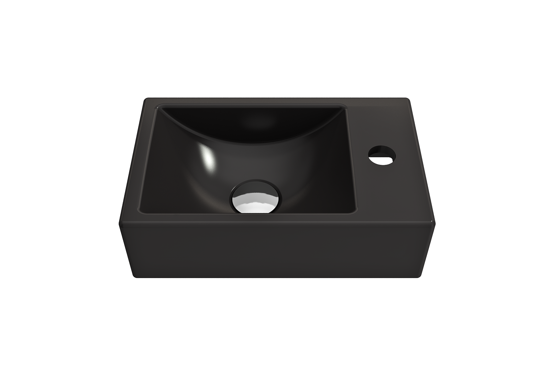 Milano Wall-Mounted Sink Fireclay 14.5 in. 1-hole Right Side Faucet Deck 1419