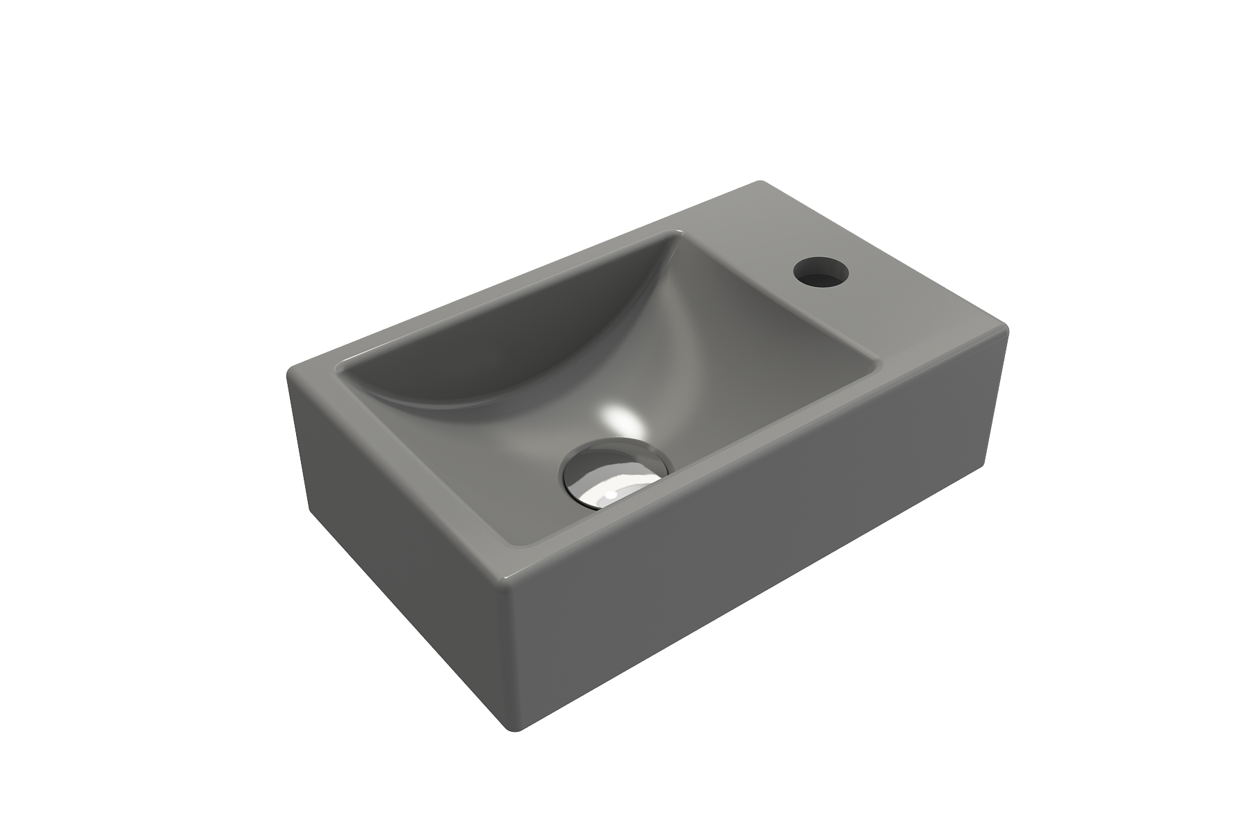 Milano Wall-Mounted Sink Fireclay 14.5 in. 1-hole Right Side Faucet Deck 1419