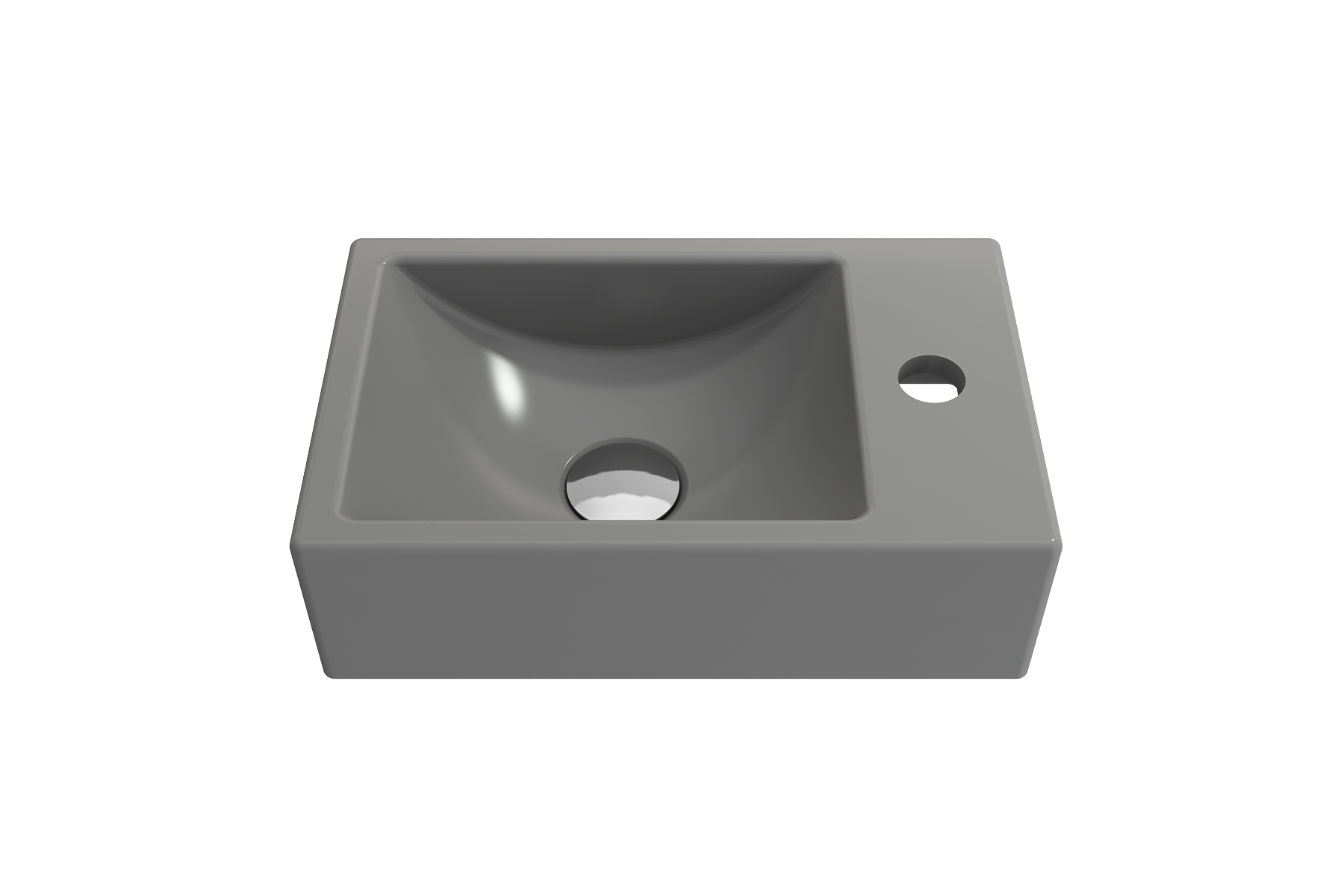 Milano Wall-Mounted Sink Fireclay 14.5 in. 1-hole Right Side Faucet Deck 1419