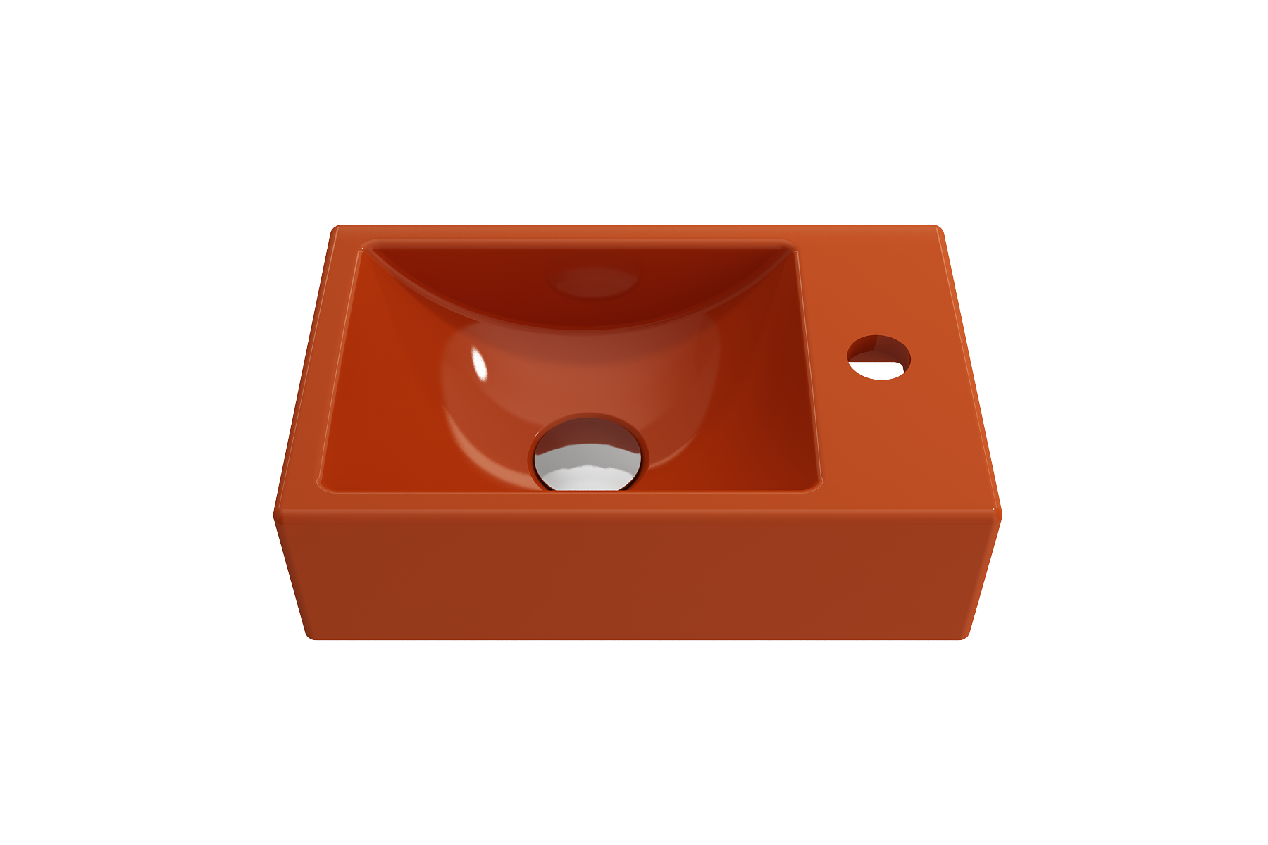 Milano Wall-Mounted Sink Fireclay 14.5 in. 1-hole Right Side Faucet Deck 1419