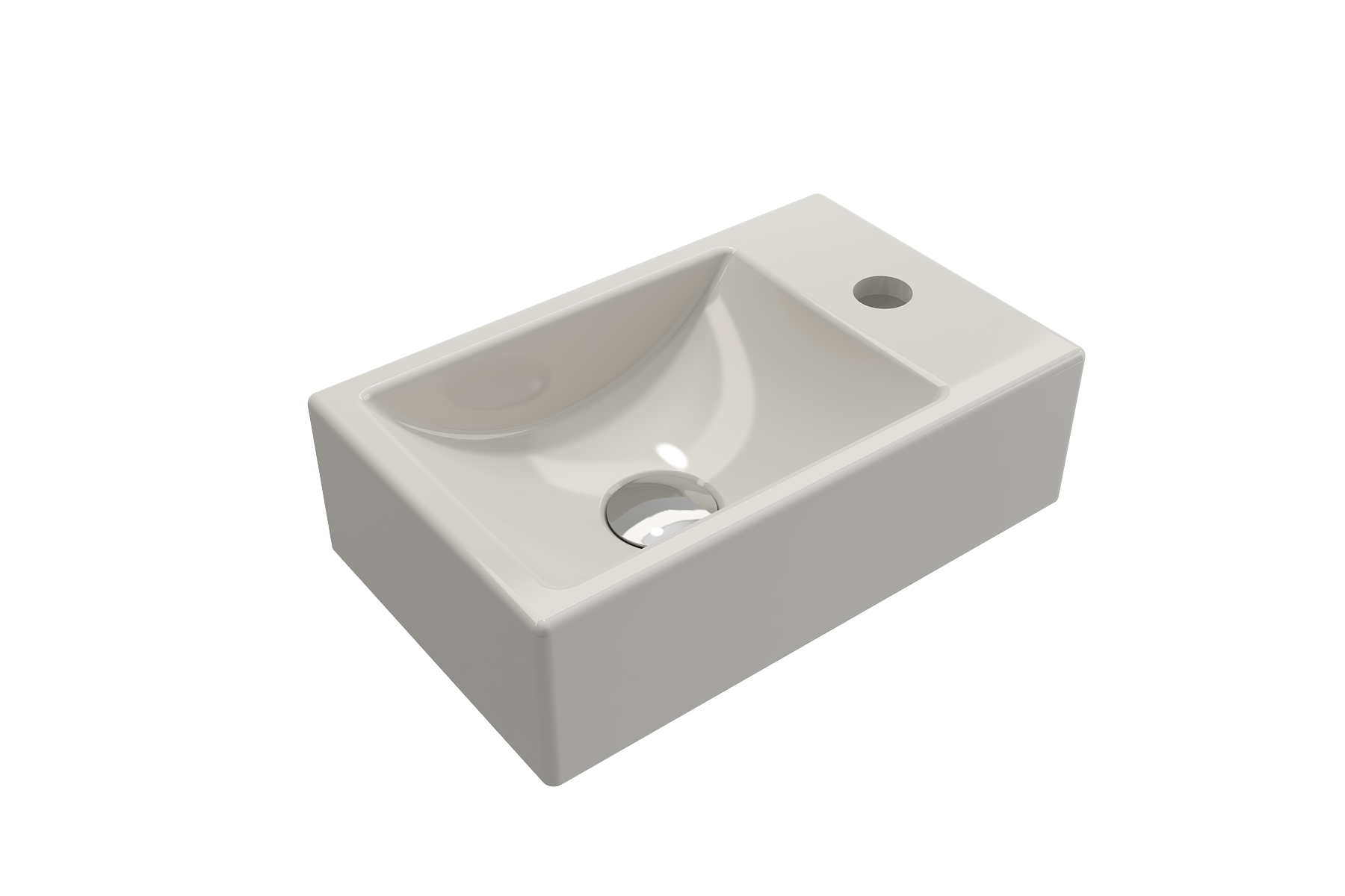 Milano Wall-Mounted Sink Fireclay 14.5 in. 1-hole Right Side Faucet Deck 1419