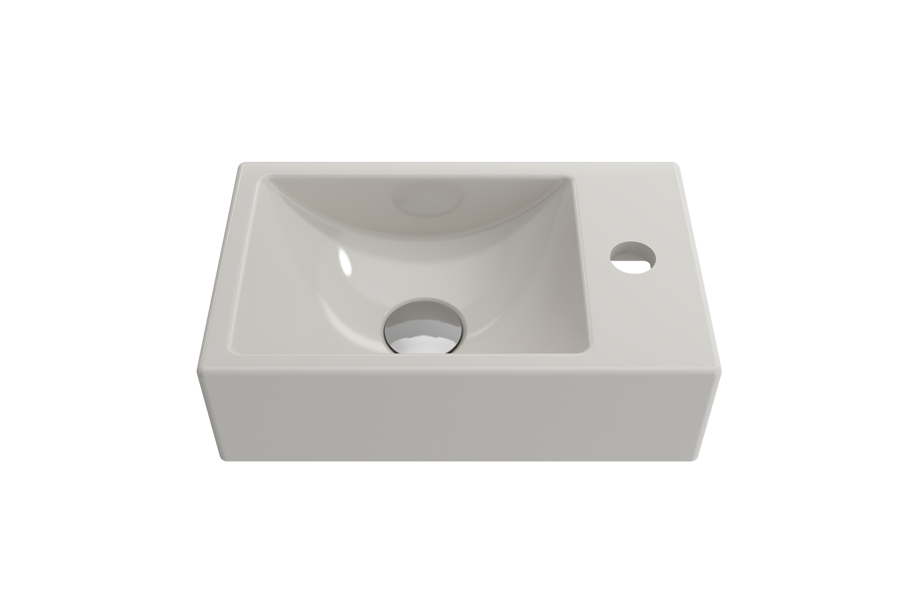 Milano Wall-Mounted Sink Fireclay 14.5 in. 1-hole Right Side Faucet Deck 1419