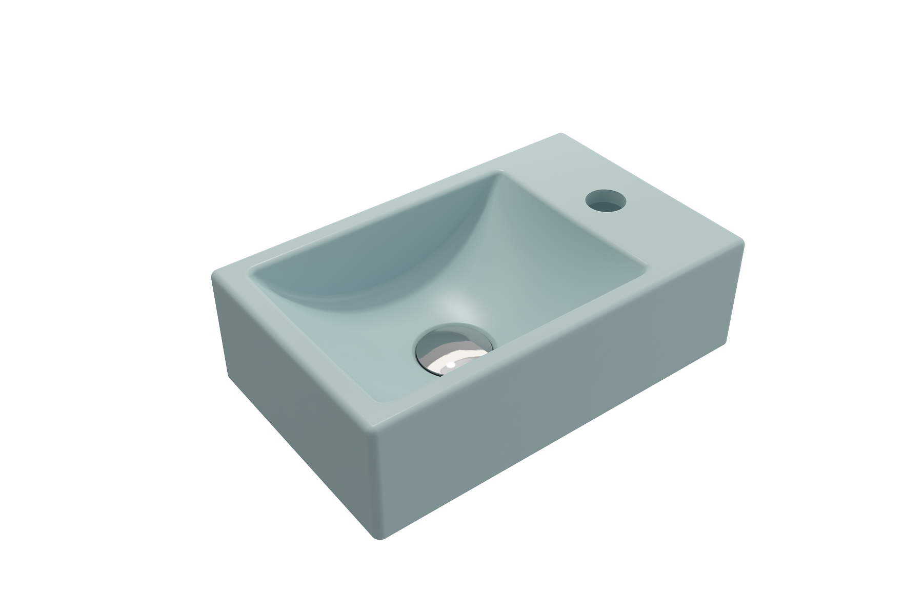Milano Wall-Mounted Sink Fireclay 14.5 in. 1-hole Right Side Faucet Deck 1419