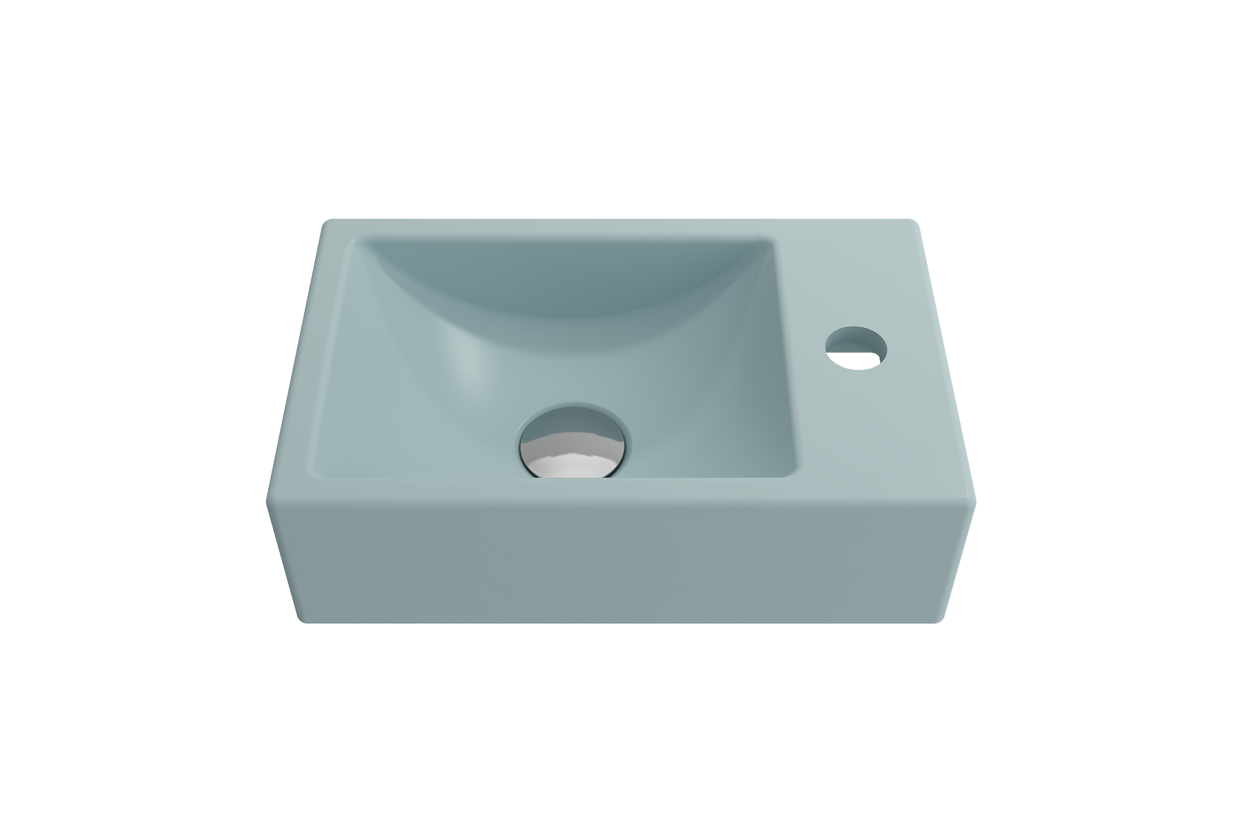 Milano Wall-Mounted Sink Fireclay 14.5 in. 1-hole Right Side Faucet Deck 1419