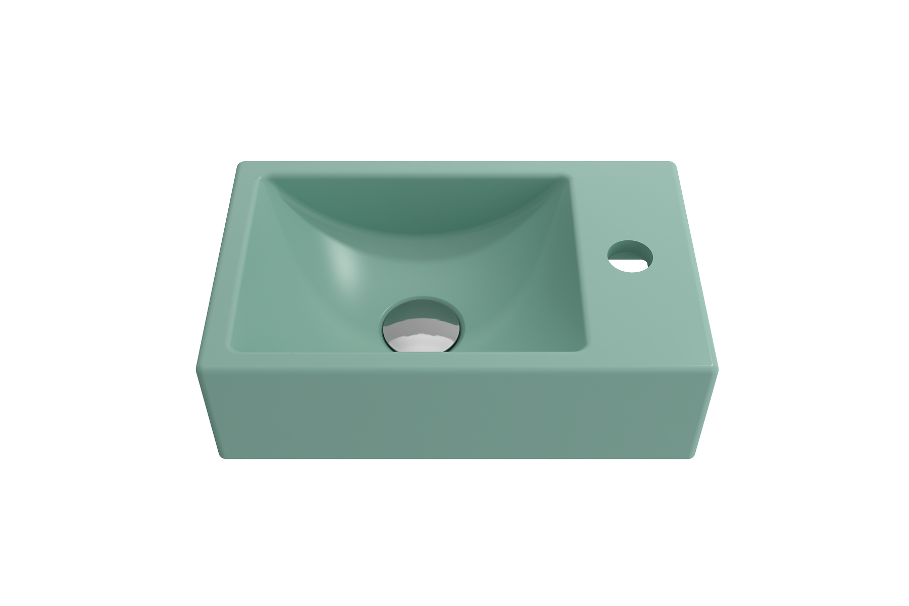 Milano Wall-Mounted Sink Fireclay 14.5 in. 1-hole Right Side Faucet Deck 1419