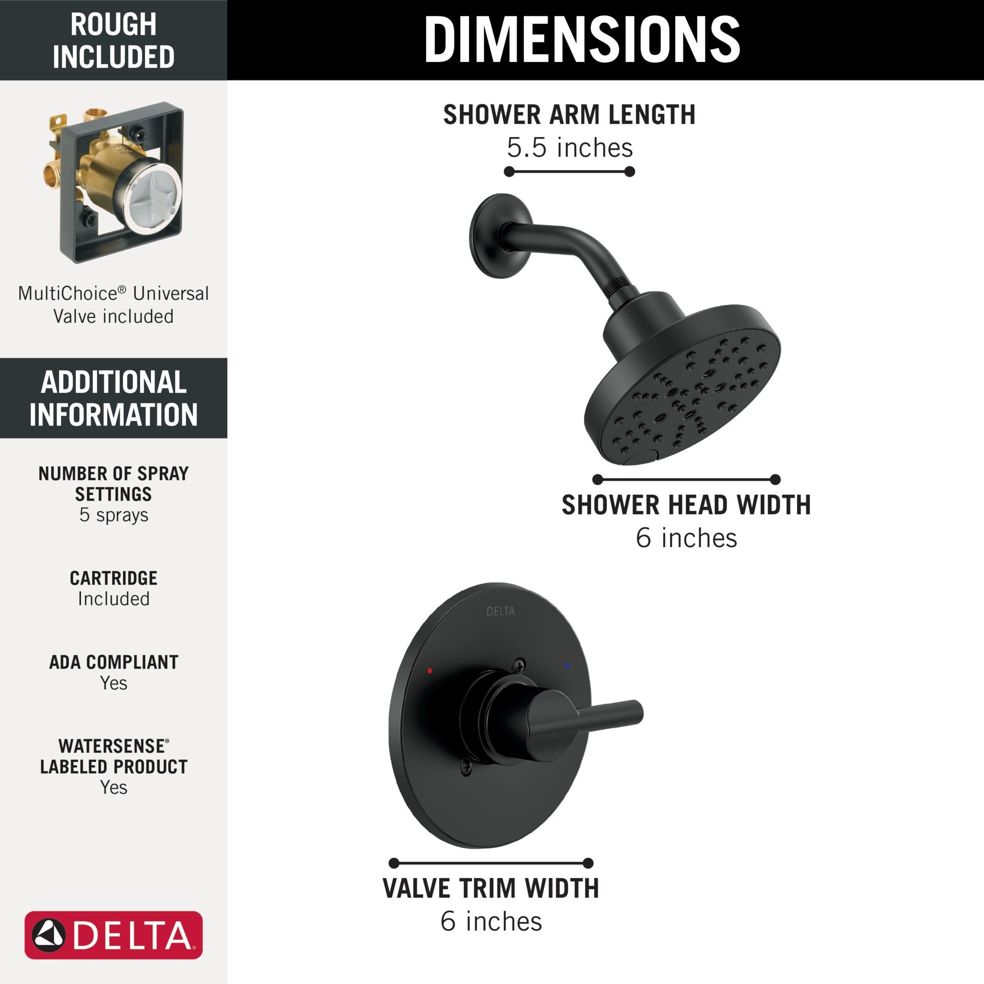 Delta Nicoli® Monitor® 14 Series H2Okinetic® Shower