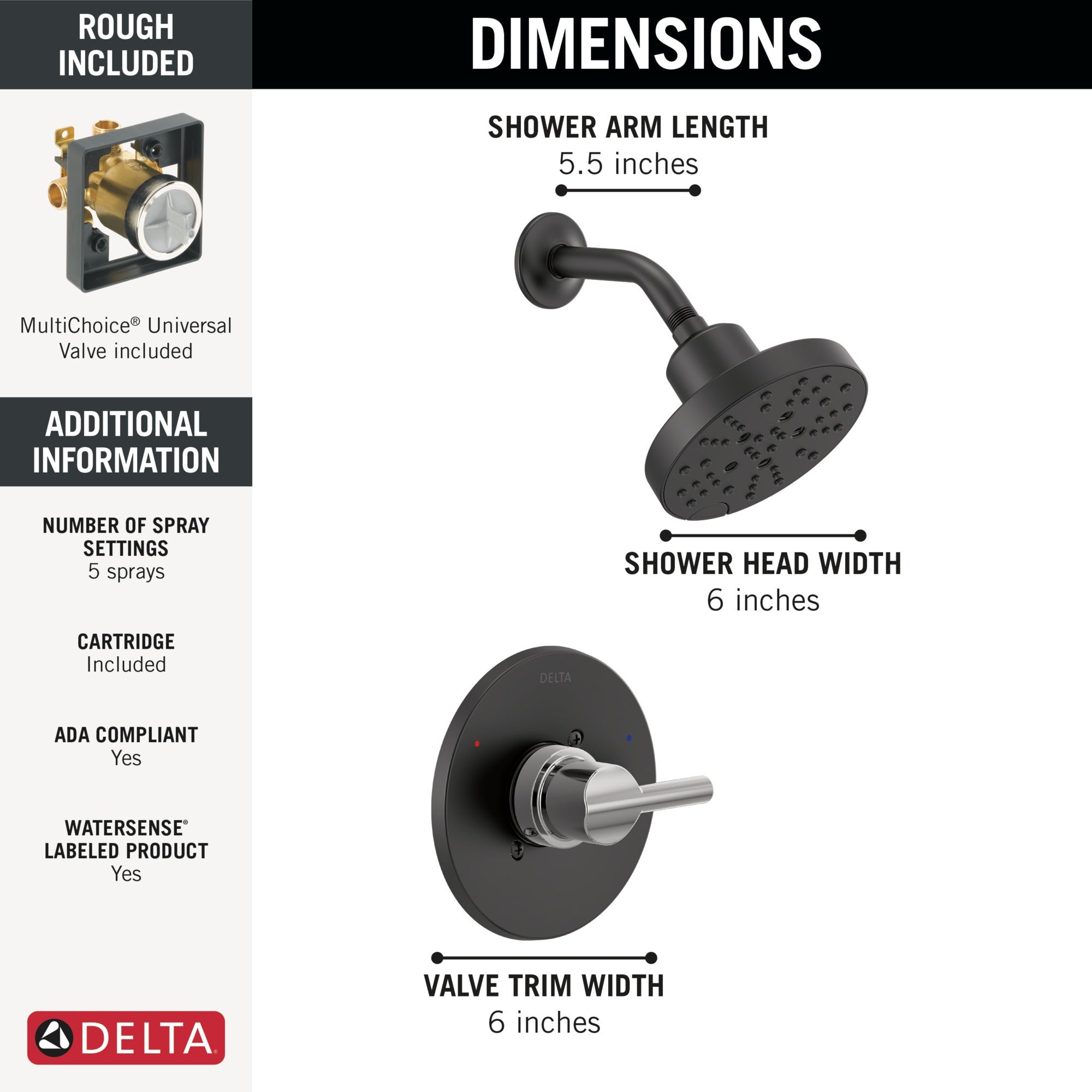 Delta Nicoli® Monitor® 14 Series H2Okinetic® Shower