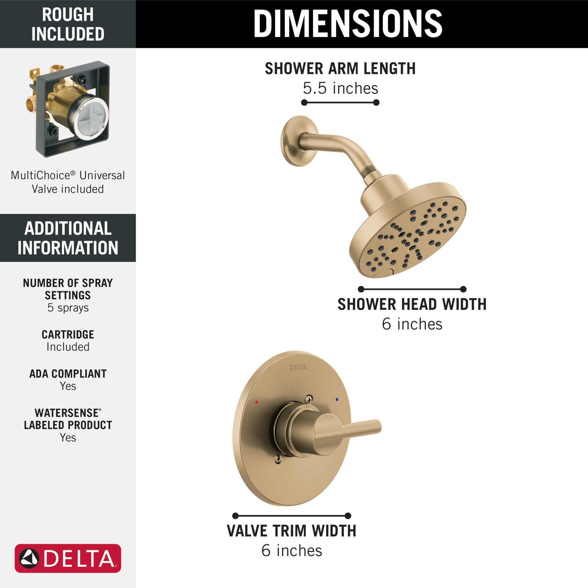 Delta Nicoli® Monitor® 14 Series H2Okinetic® Shower