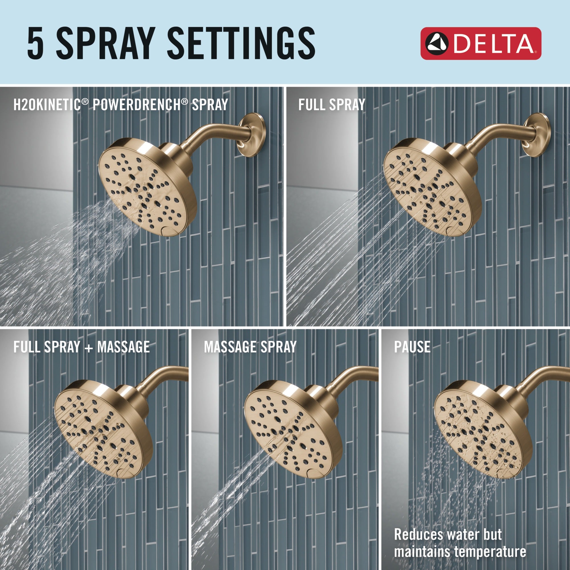 Delta Nicoli® Monitor® 14 Series H2Okinetic® Shower