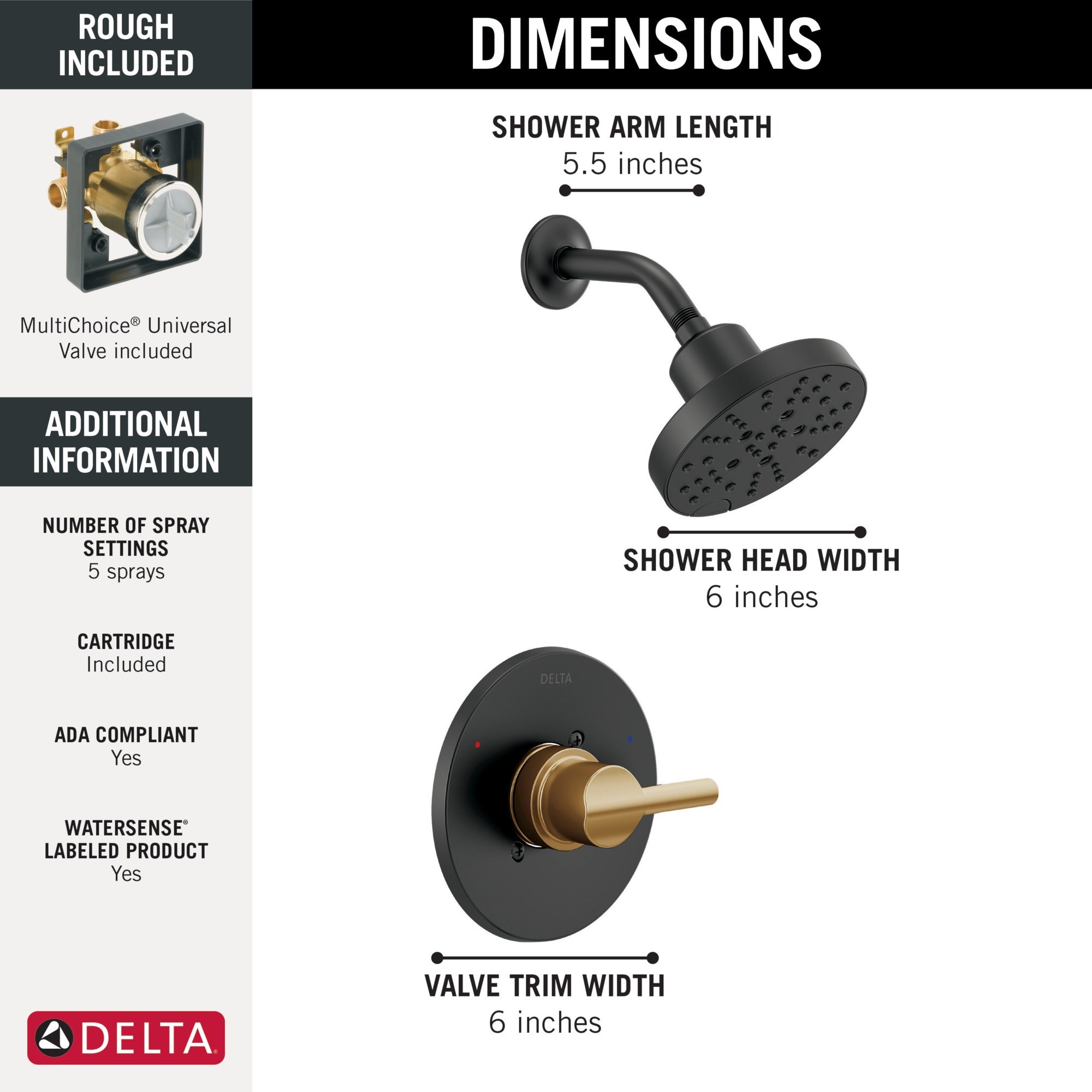 Delta Nicoli® Monitor® 14 Series H2Okinetic® Shower