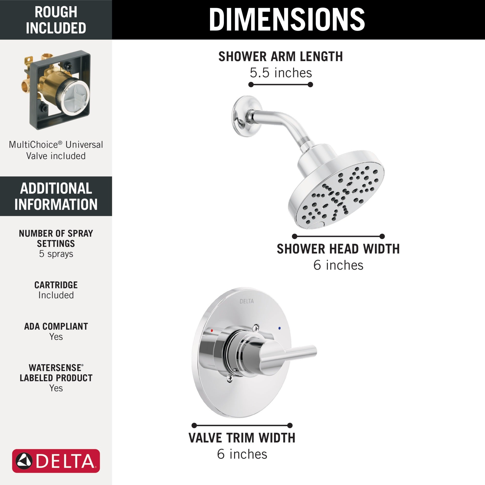 Delta Nicoli® Monitor® 14 Series H2Okinetic® Shower