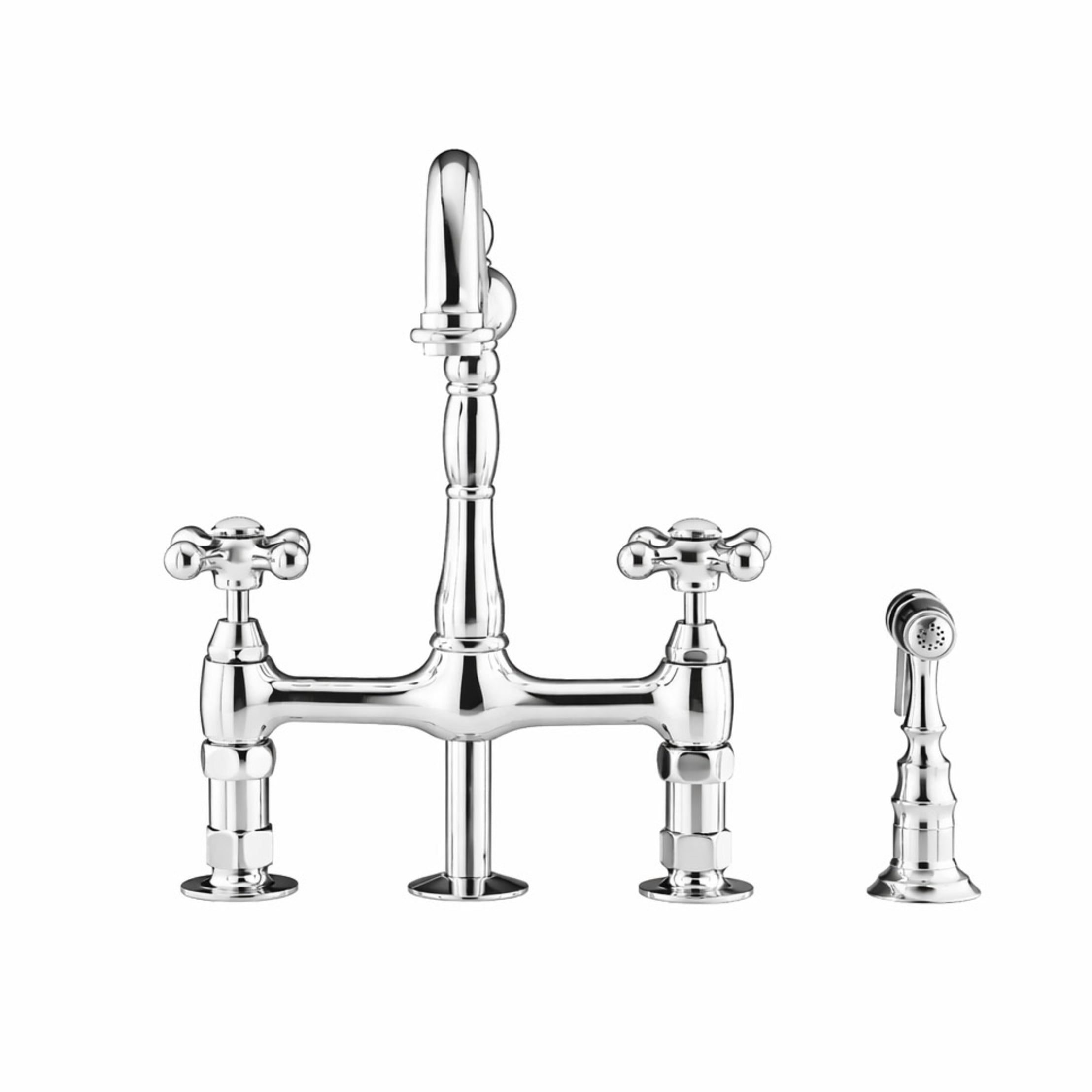 MAIDSTONE Adriana Bridge Kitchen Faucet - Metal Cross Handles