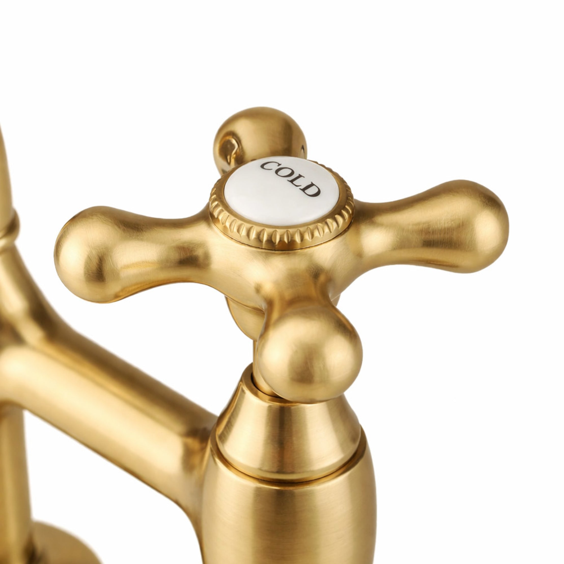 MAIDSTONE Adriana Bridge Kitchen Faucet - Metal Cross Handles