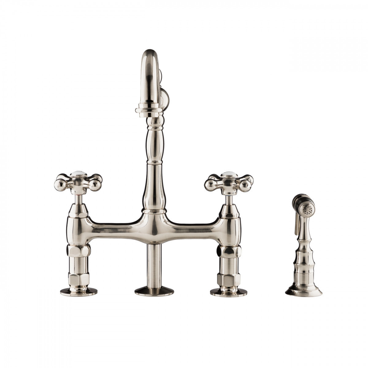 MAIDSTONE Adriana Bridge Kitchen Faucet - Metal Cross Handles