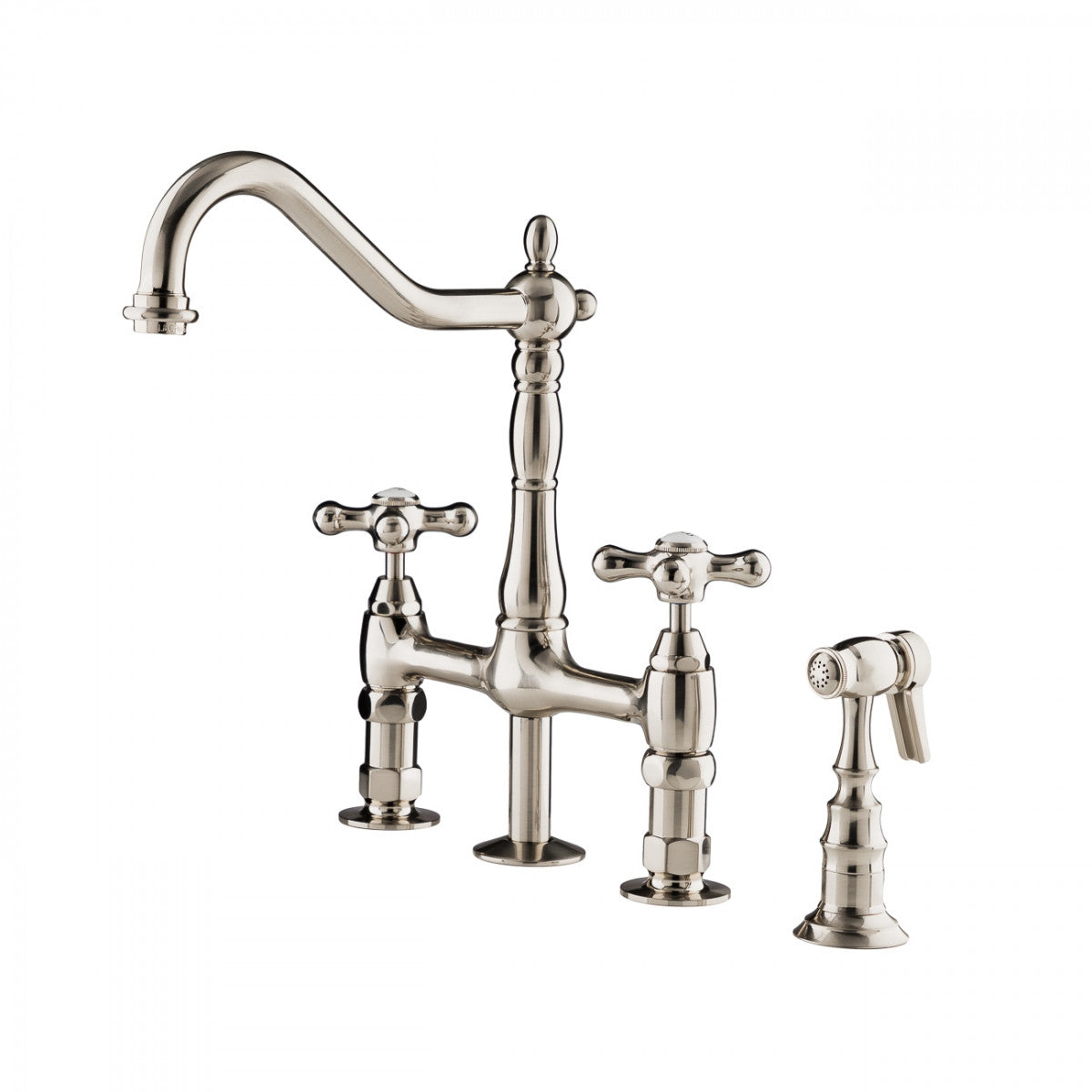 MAIDSTONE Adriana Bridge Kitchen Faucet - Metal Cross Handles