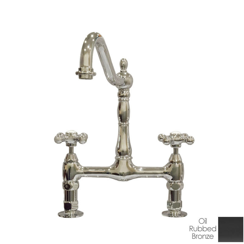 MAIDSTONE Bolton Bridge Kitchen Faucet - Metal Cross Handles