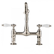 MAIDSTONE Bolton Bridge Kitchen Faucet - Porcelain Lever Handles