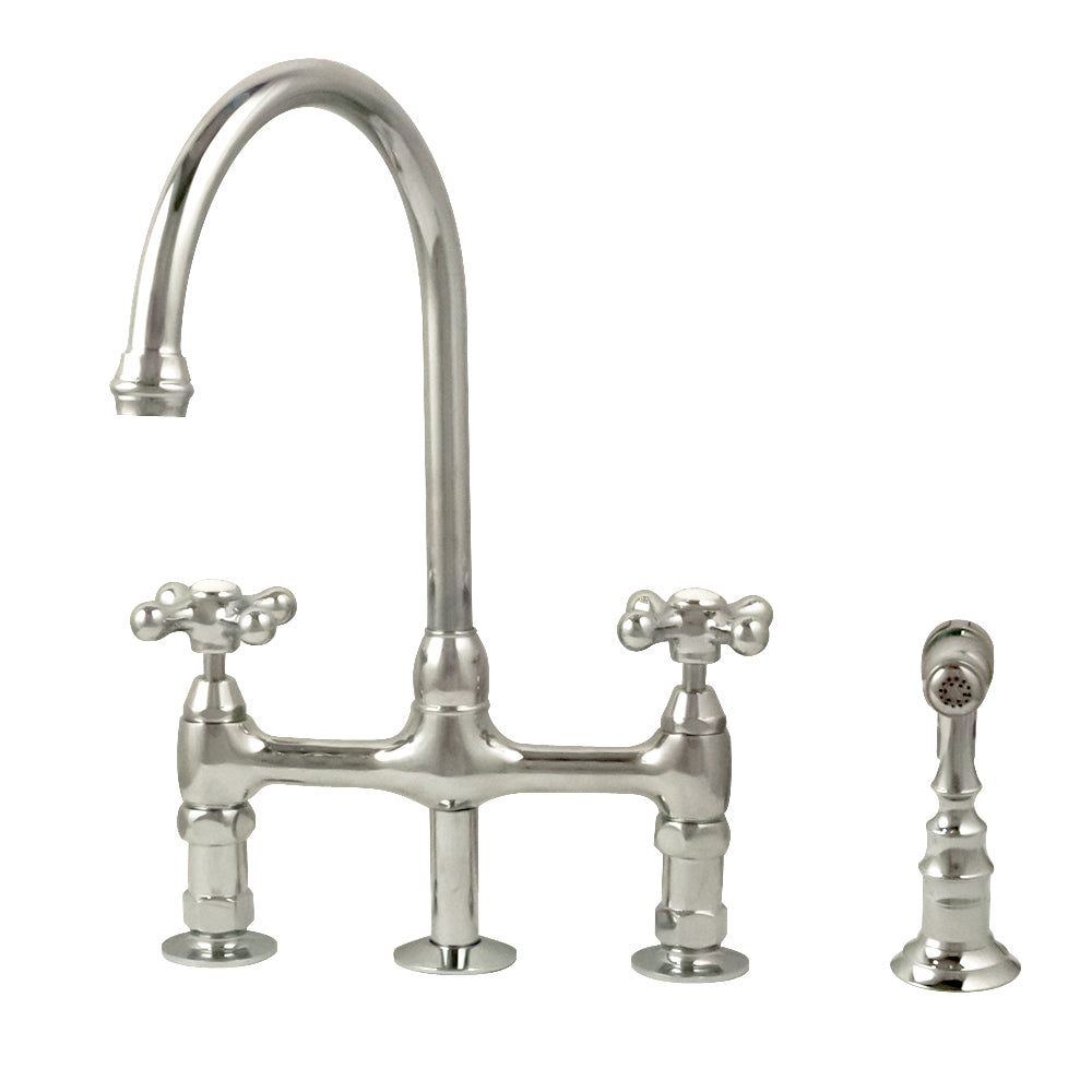 MAIDSTONE Bradford Bridge Kitchen Faucet - Metal Cross Handles