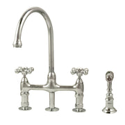 MAIDSTONE Bradford Bridge Kitchen Faucet - Metal Cross Handles