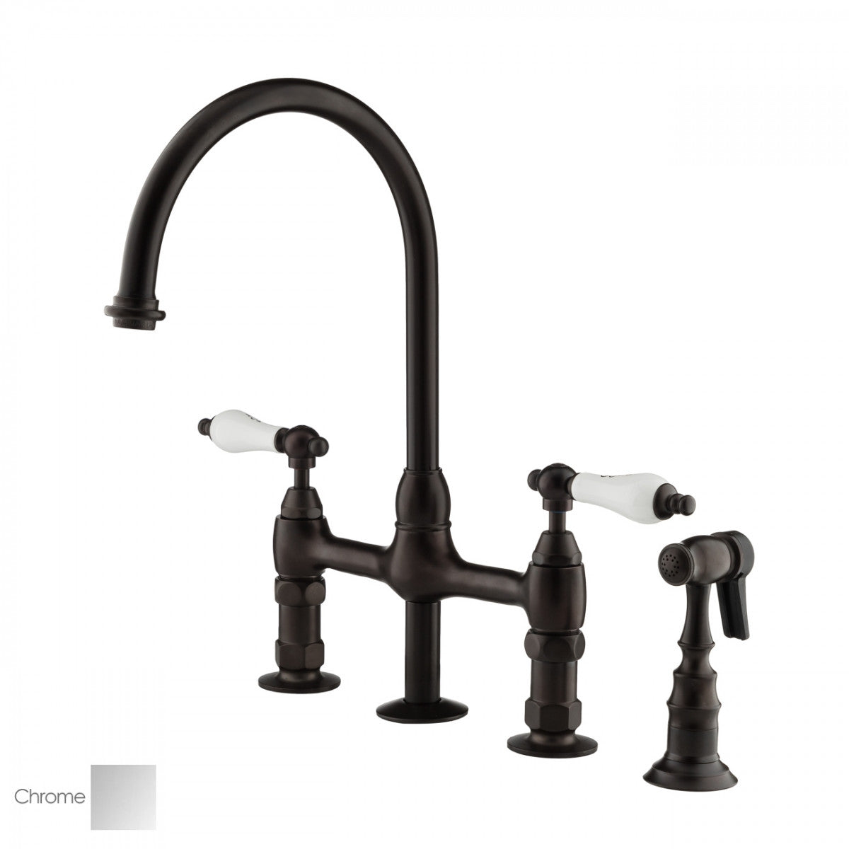 MAIDSTONE Bradford Bridge Kitchen Faucet - Porcelain Lever Handles