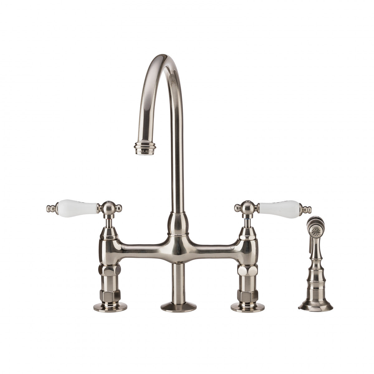 MAIDSTONE Bradford Bridge Kitchen Faucet - Porcelain Lever Handles