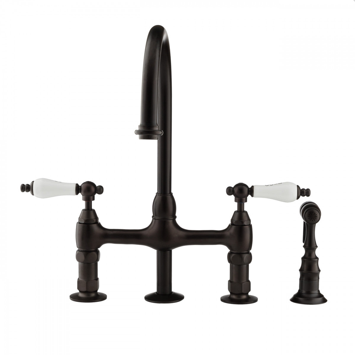 MAIDSTONE Bradford Bridge Kitchen Faucet - Porcelain Lever Handles