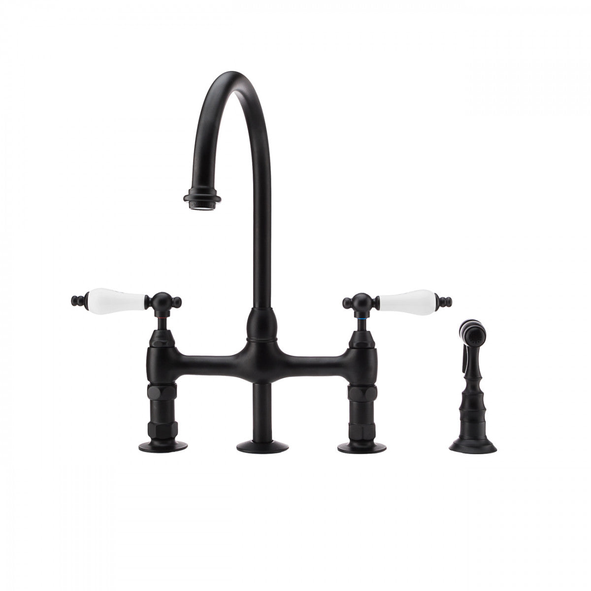 MAIDSTONE Bradford Bridge Kitchen Faucet - Porcelain Lever Handles