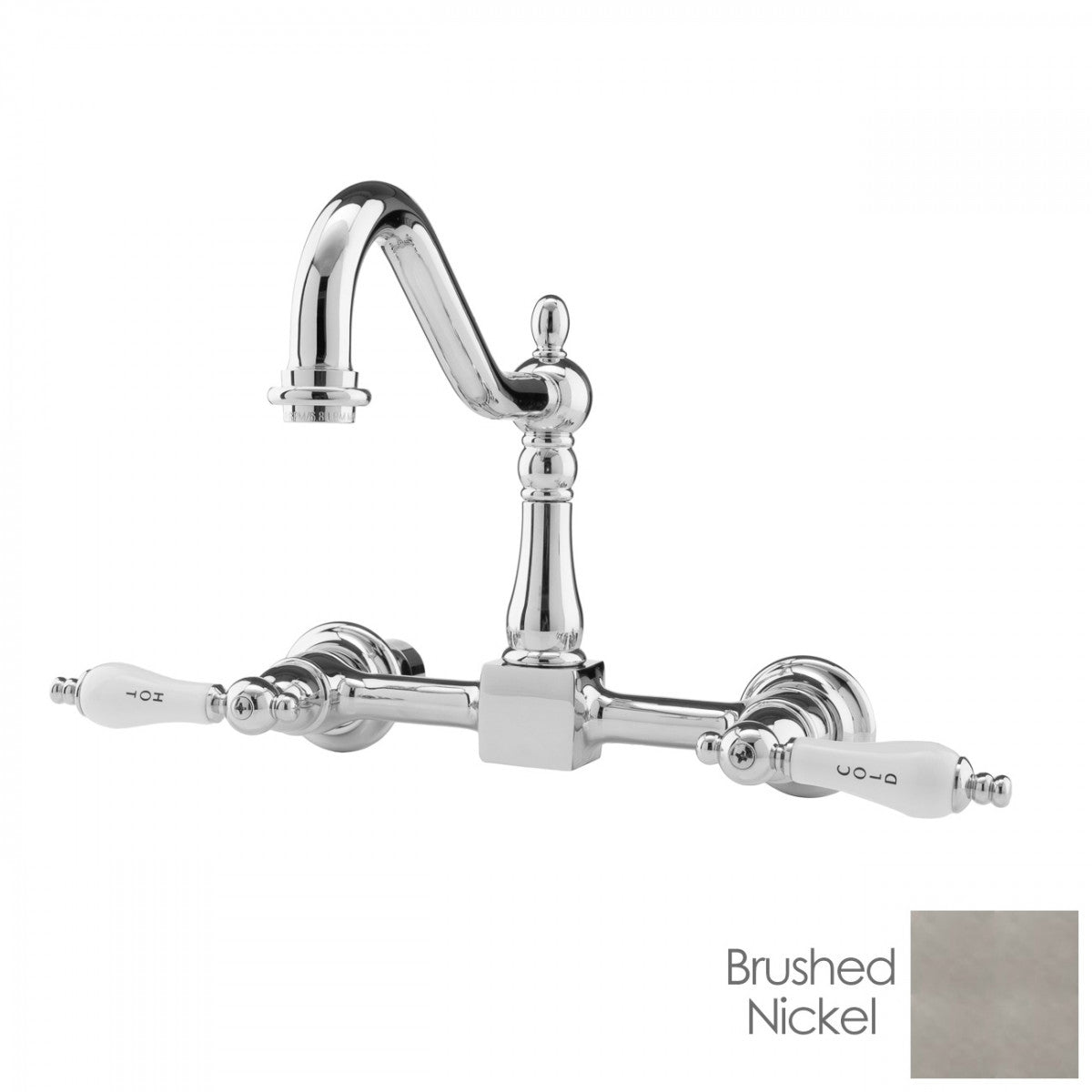 MAIDSTONE Peyton Wall Mount Kitchen Faucet - Porcelain Lever Handles