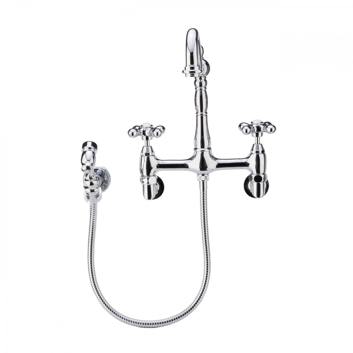 MAIDSTONE Audrey Wall Mount Kitchen Faucet - Metal Cross Handles