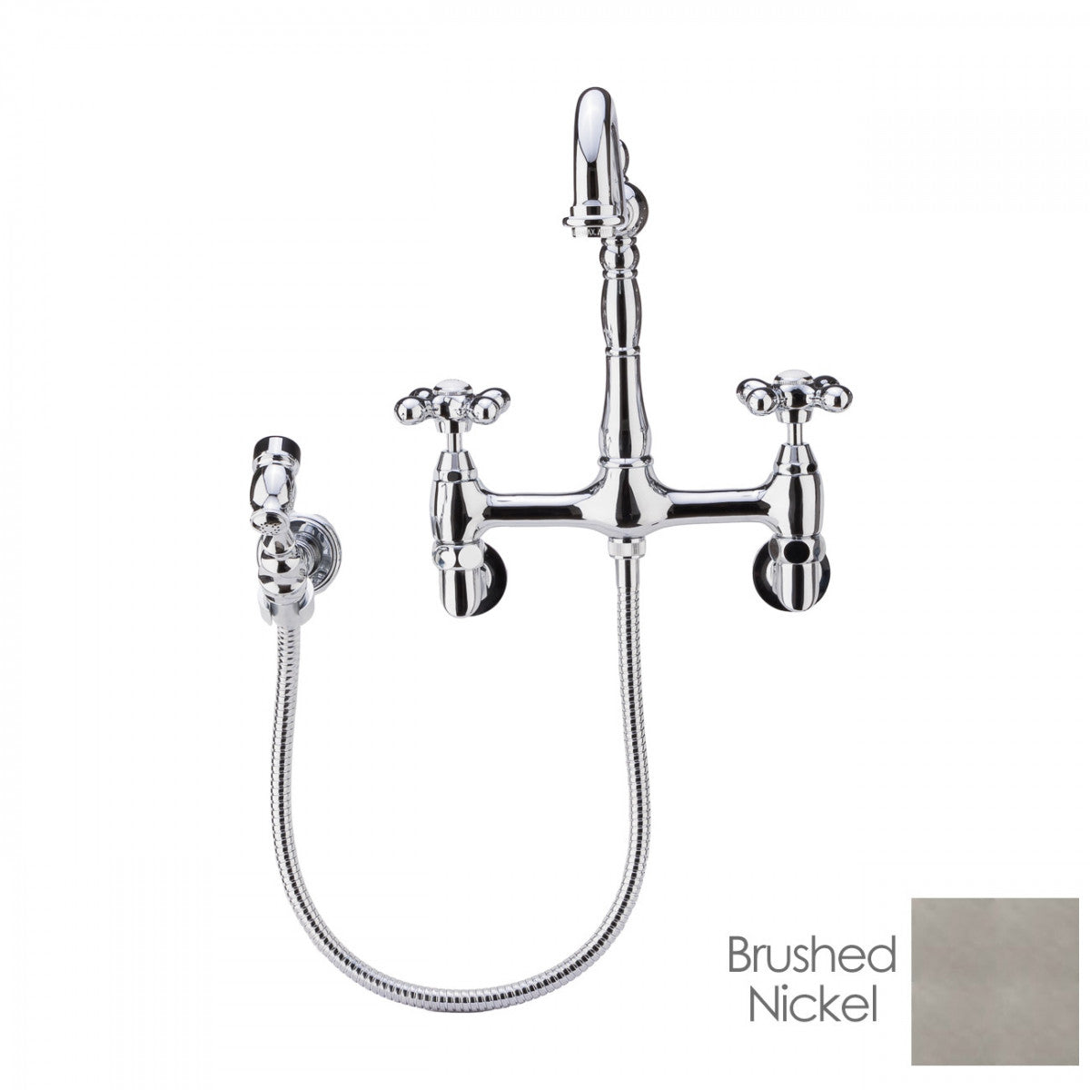 MAIDSTONE Audrey Wall Mount Kitchen Faucet - Metal Cross Handles