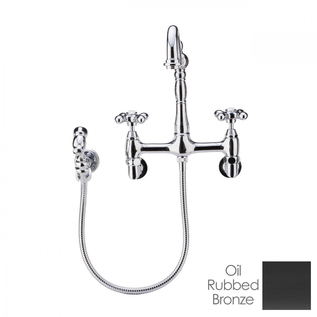 MAIDSTONE Audrey Wall Mount Kitchen Faucet - Metal Cross Handles