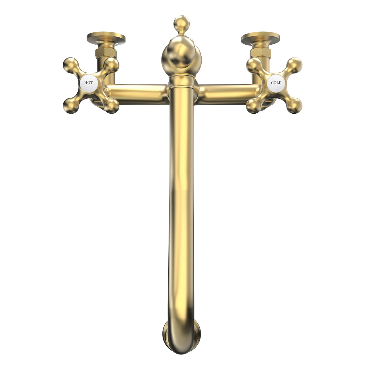 MAIDSTONE Audrey Wall Mount Kitchen Faucet - Metal Cross Handles