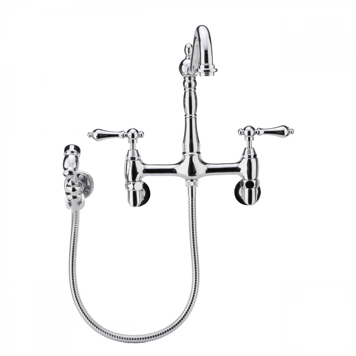 MAIDSTONE Audrey Wall Mount Kitchen Faucet - Metal Lever Handles