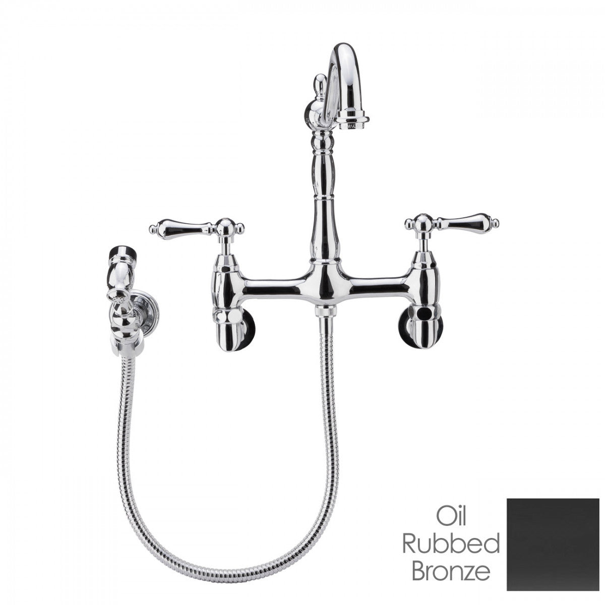 MAIDSTONE Audrey Wall Mount Kitchen Faucet - Metal Lever Handles
