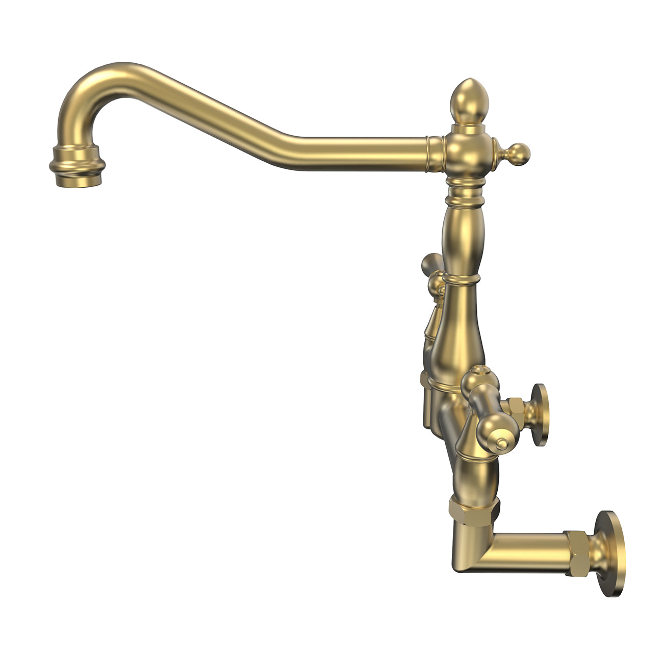 MAIDSTONE Audrey Wall Mount Kitchen Faucet - Metal Lever Handles