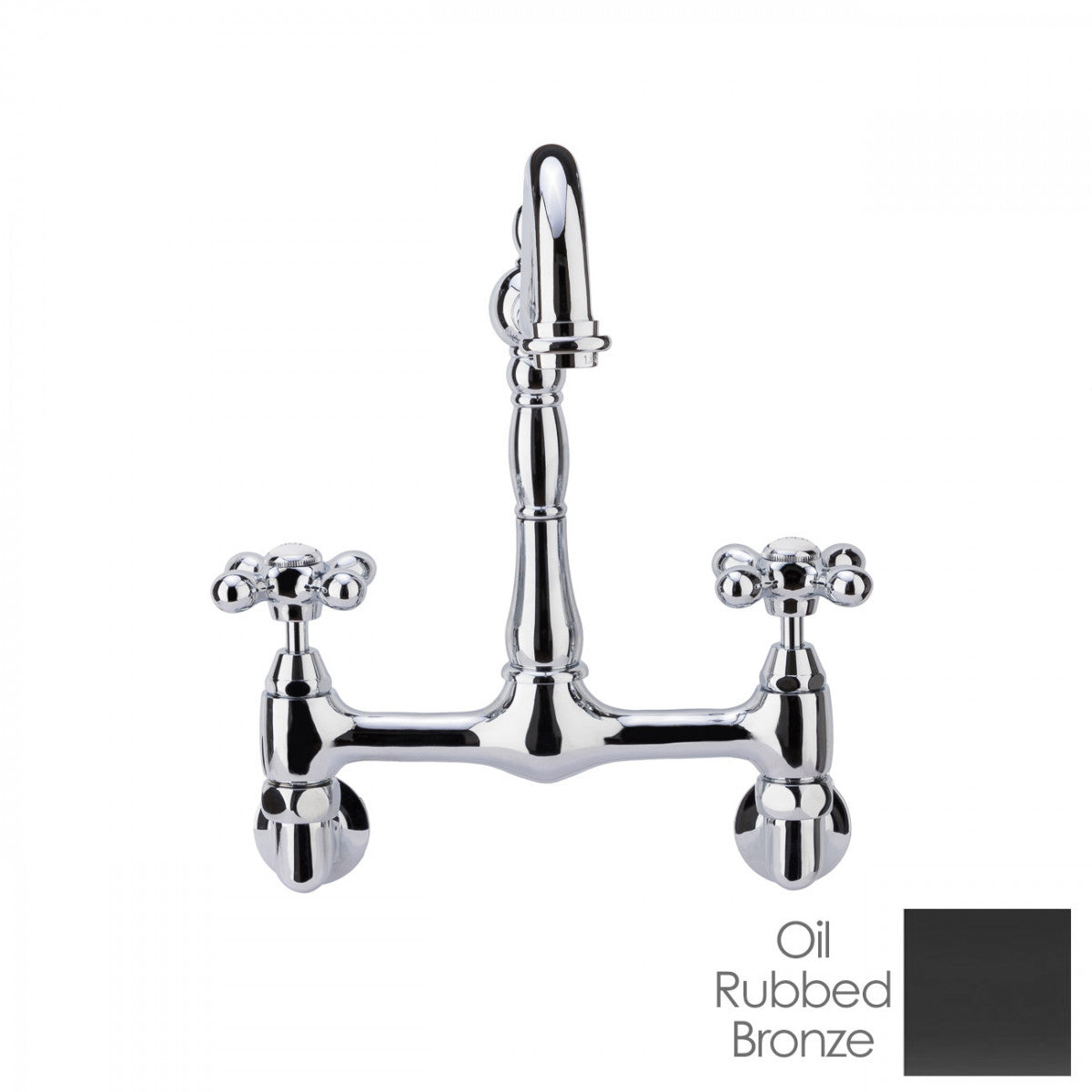 MAIDSTONE Florian Wall Mount Kitchen Faucet - Metal Cross Handles