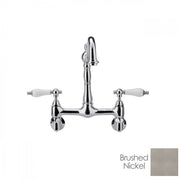MAIDSTONE Florian Wall Mount Kitchen Faucet - Porcelain Lever Handles