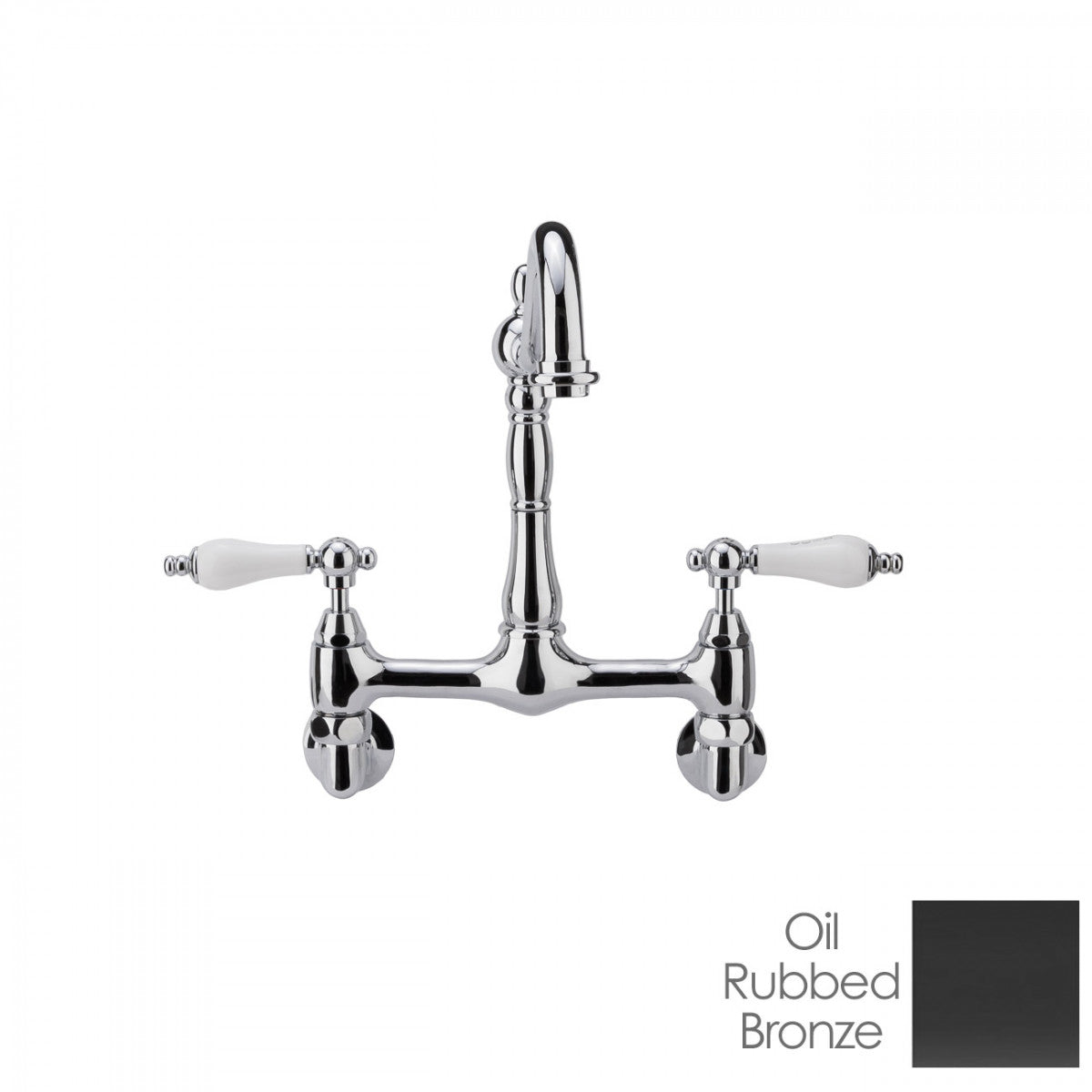 MAIDSTONE Florian Wall Mount Kitchen Faucet - Porcelain Lever Handles