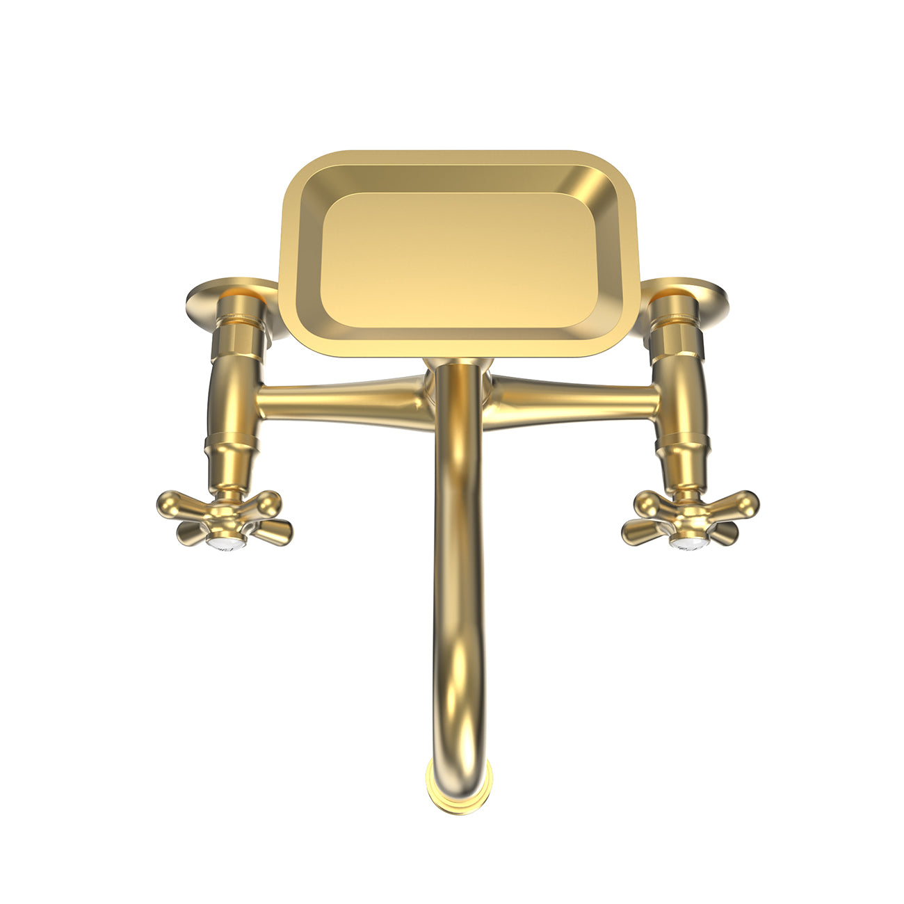 MAIDSTONE Wall Mount Kitchen Faucet - Metal Cross Handles