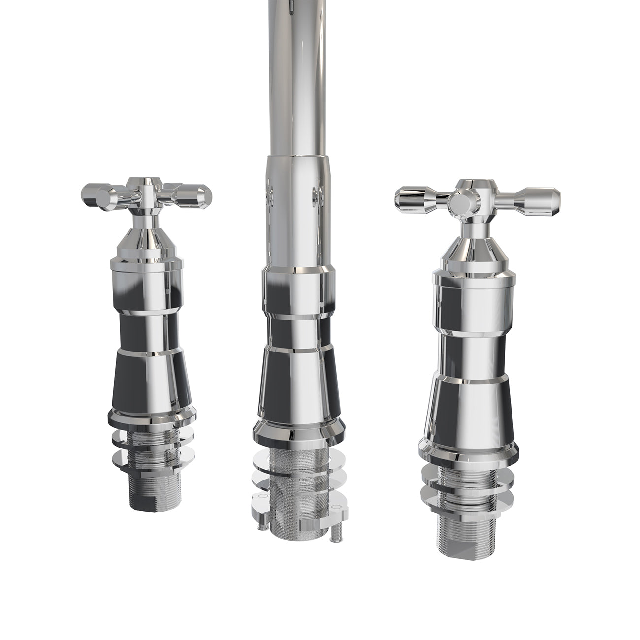 MAIDSTONE Widespread Kitchen Faucet With Pull Down Spring Spout