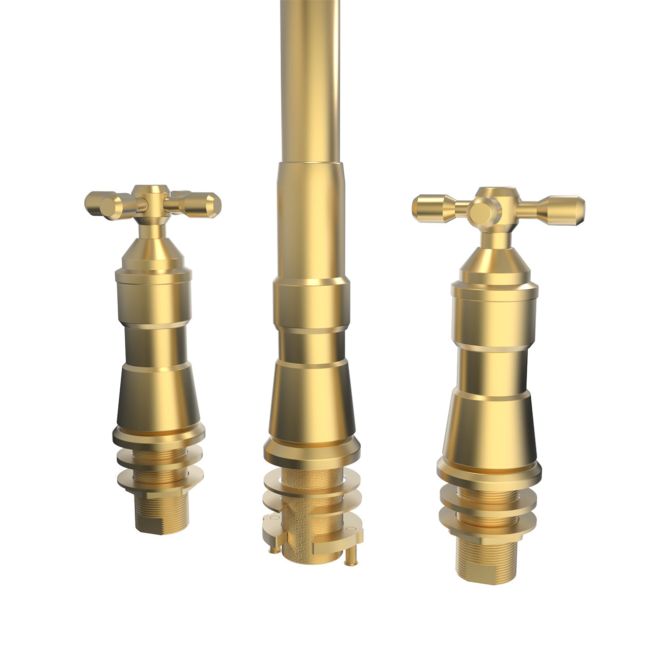 MAIDSTONE Widespread Kitchen Faucet With Pull Down Spring Spout