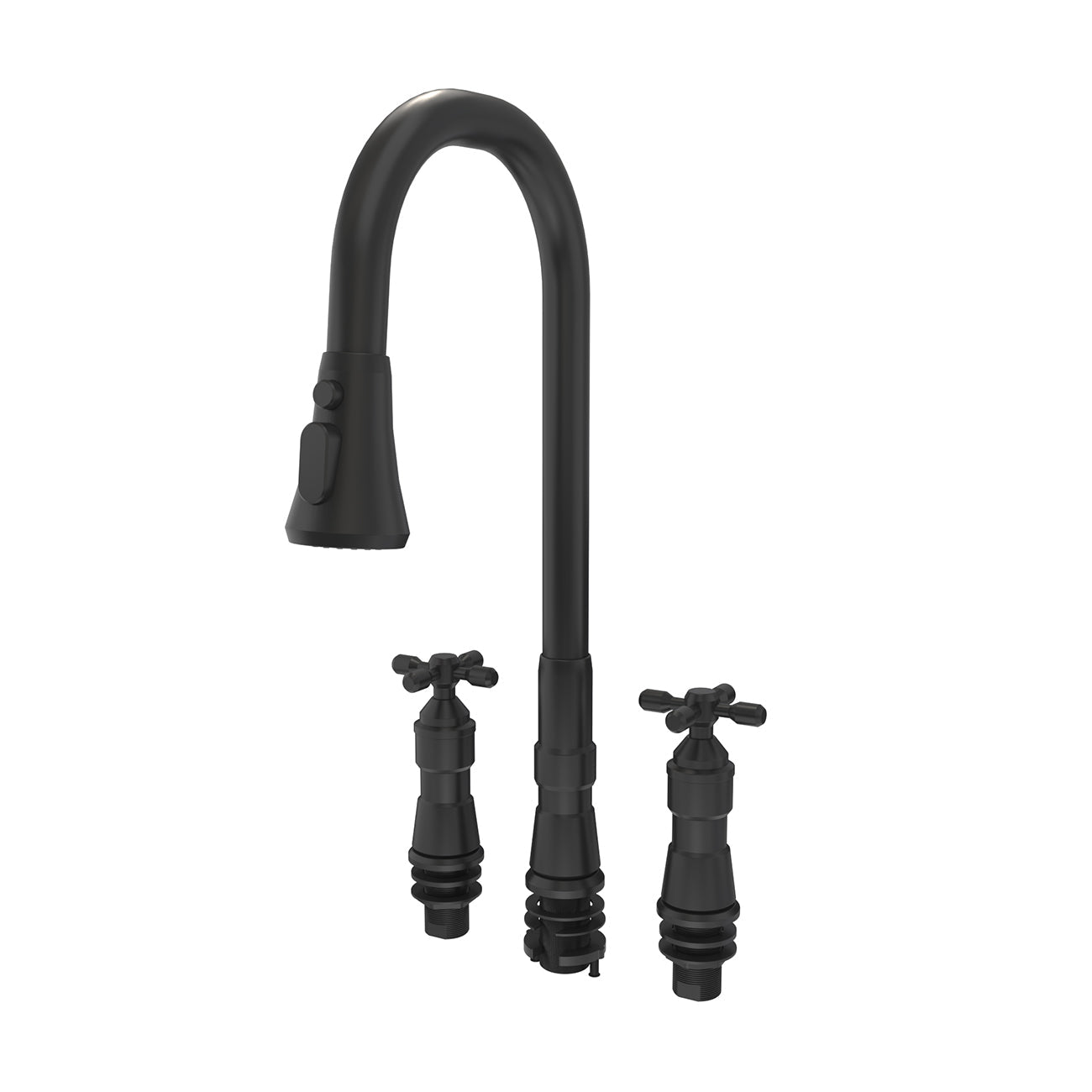 MAIDSTONE Widespread Kitchen Faucet With Pull Down Spring Spout
