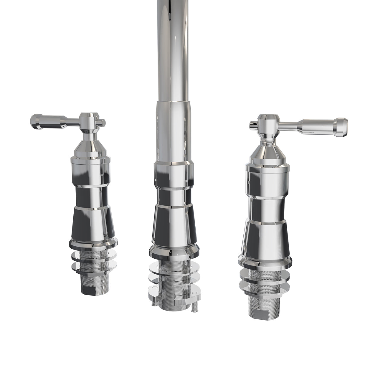 MAIDSTONE Widespread Kitchen Faucet With Pull Down Spring Spout