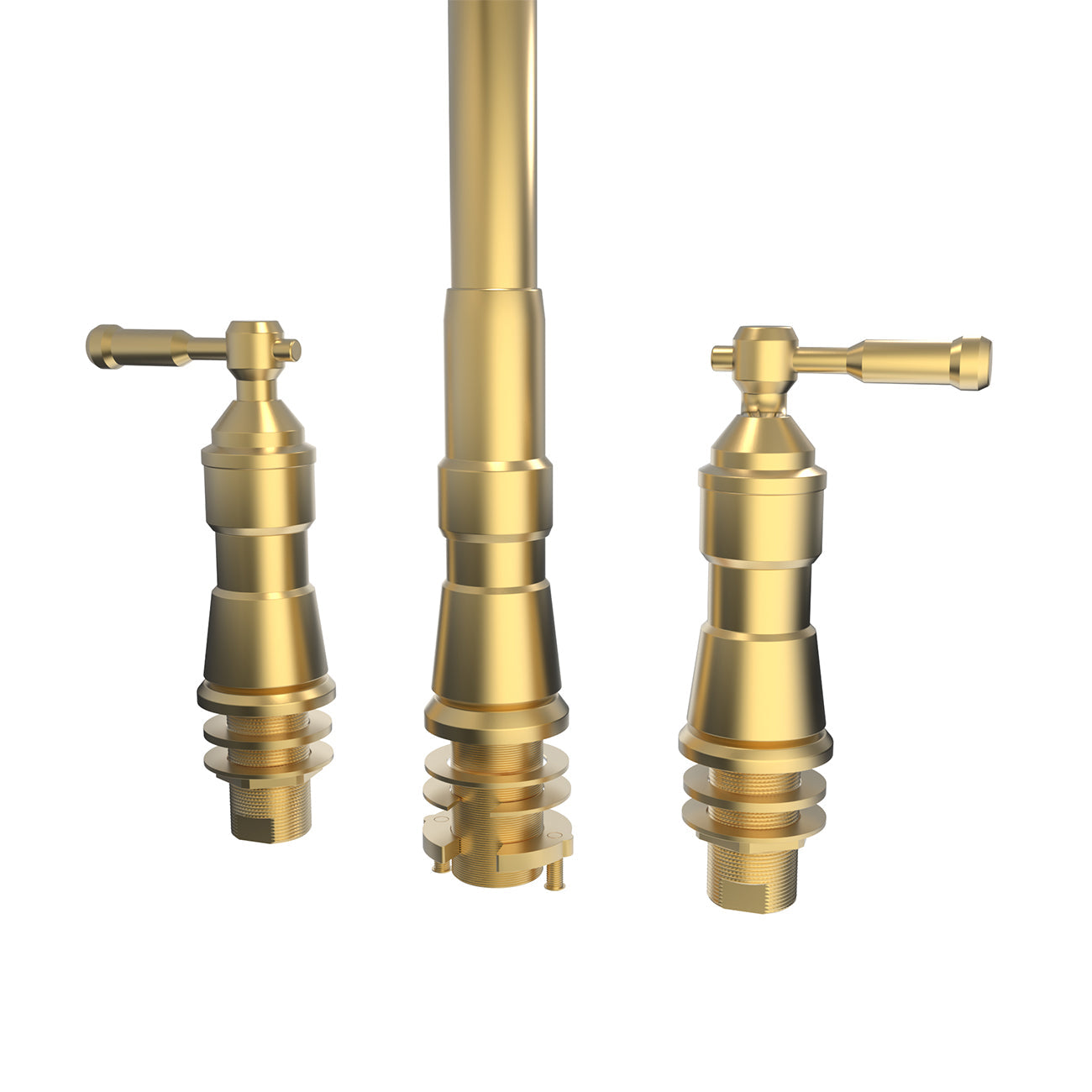 MAIDSTONE Widespread Kitchen Faucet With Pull Down Spring Spout