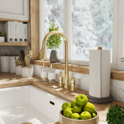 MAIDSTONE Widespread Kitchen Faucet With Pull Down Spring Spout