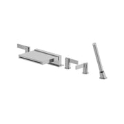 Flusso 145.2420CF Five Hole Deck Mounted Cascade Flow Roman Tub Faucet With Hand Shower
