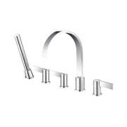 Flusso 145.2420 Five Hole Deck Mounted Roman Tub Faucet With Hand Shower